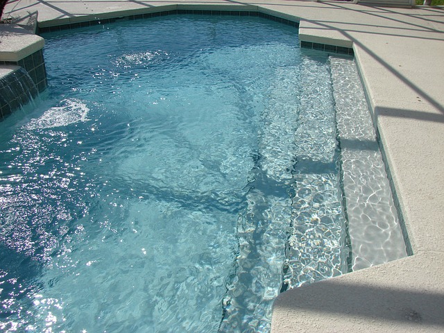 A swimming pool paid for with financing.